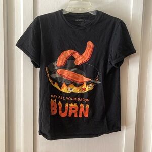 Howl’s Moving Castle Black Graphic Tee with Calcifer Print